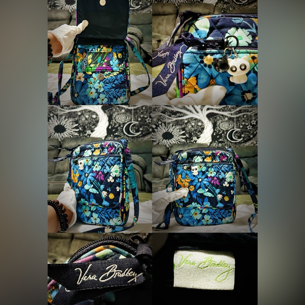 Vera Bradley Blue and Purple Floral Y2K Crossbody Bag new without tags - Picture 11 of 17